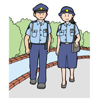 警邏をする警察官