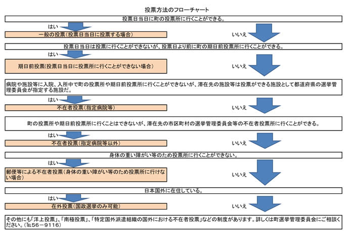 投票方法フローチャート