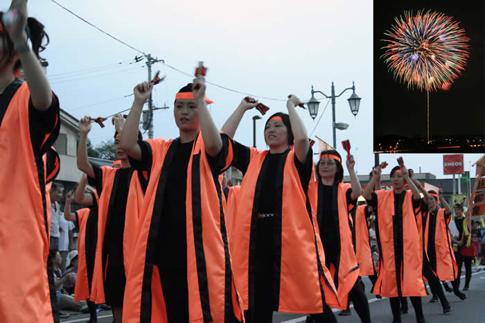 みんなで踊ったよさこいと納涼花火大会