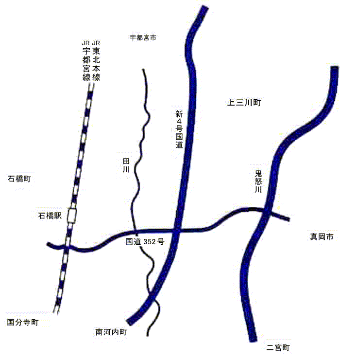 上三川町の位置図