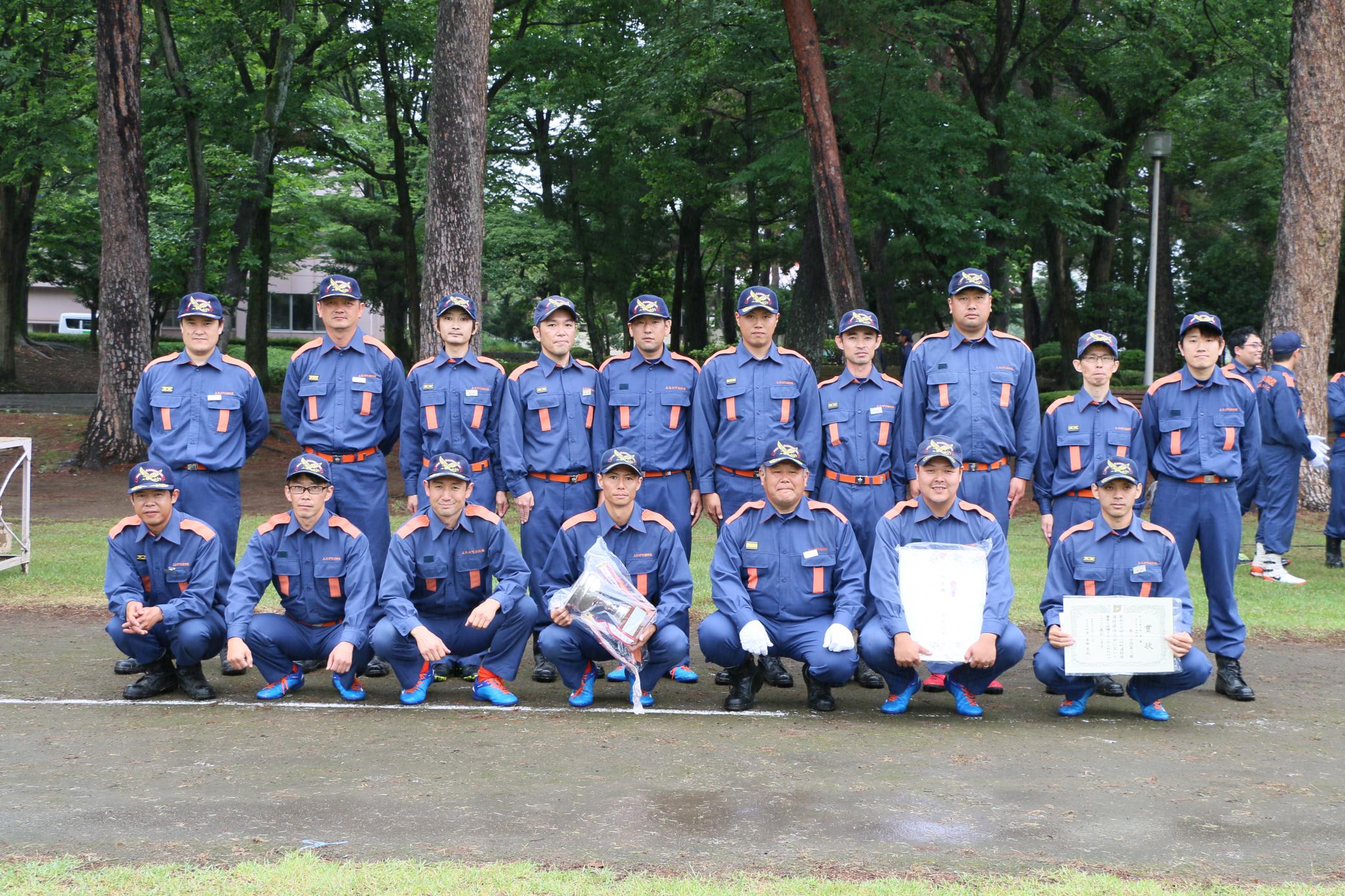 優勝した第3分団第3部のみなさん 優勝した第3分団第3部のみなさん