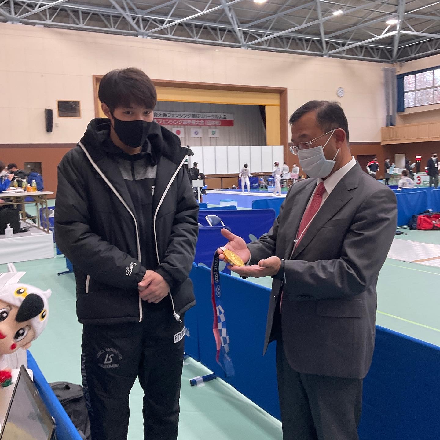 山田選手と町長2 山田選手と町長2